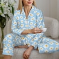 thumbnail image 6 of Sikiie Floral Daisy Women's Long-Sleeve Shirt and Full-Length Bottom Pajama Set (s-xxl)-Large, 6 of 7