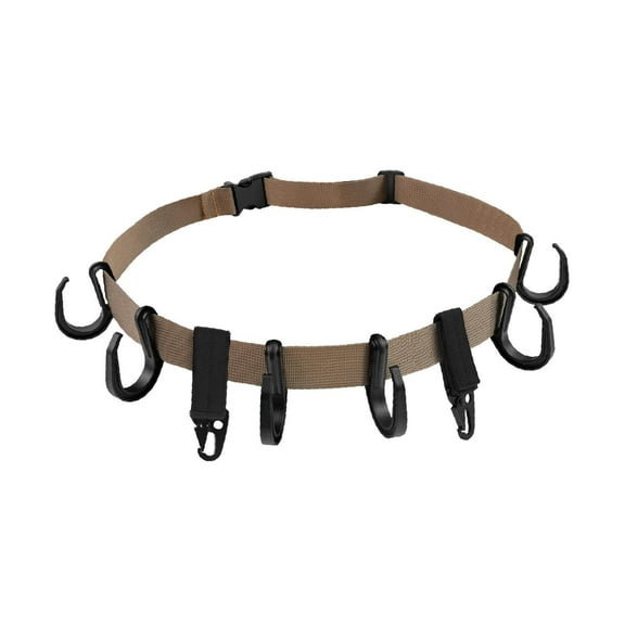 koolsoo Strap Hangers Holder Practical Lightweight Multi Hooks Accessory Holder Tree Stand Strap for Garden Hiking Trekking Khaki
