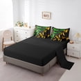 thumbnail image 3 of Video Game Gamepad Bedding Comforter Sets 7pcs for Teen Abstract Neon Square Bed in a Bag Gamer Gaming Twin Bedding Sets Black Green Orange Comforter Set Geometric Glowing Checkered Bedding Sets, 3 of 5