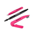 thumbnail image 1 of Kit de rescate para cejas Tweezerman rosa y negro con mini pinza inclinada, 1 of 8