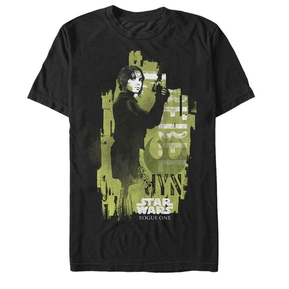 Men's Star Wars Rogue One Jyn Modern Profile Print Graphic Tee Black Medium