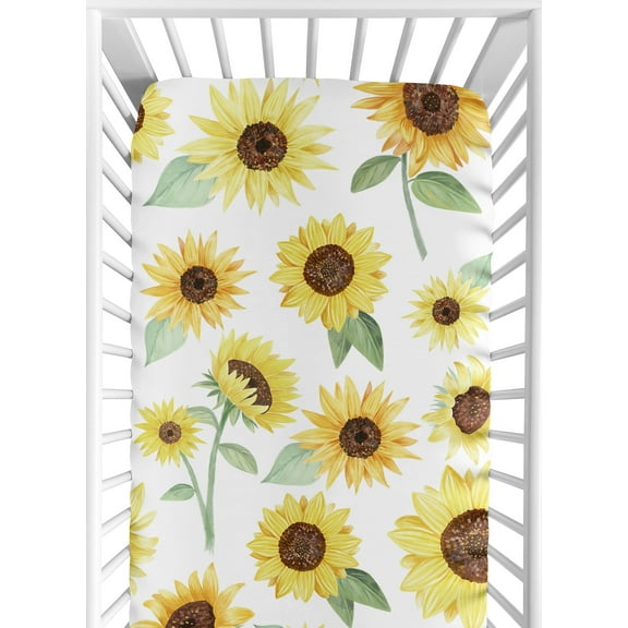 Sweet Jojo Designs Farmhouse Watercolor Flower Microfiber Crib Sheet
