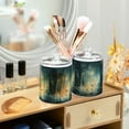 thumbnail image 3 of Yayeee 2 Pack Qtip Holder Bathroom Cotton Swab Canister with Lid Clear Dispenser Set, Night Forest Scene, 3 of 6