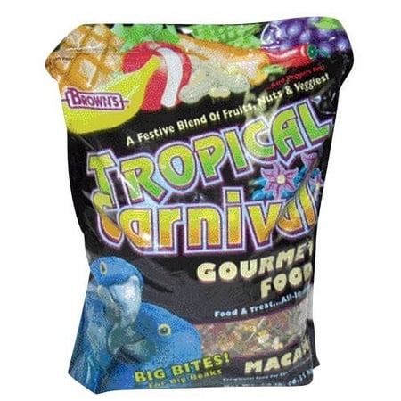 Brown's Tropical Carnival Big Bites Macaw Bird Food, 5 Lb