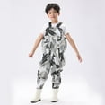 thumbnail image 2 of DHFJKG Kids Waterproof Camouflage Overalls Adjustable Straps Rain Pants With Boots For Wading Fishing Water Activities Practical Overall, 2 of 8