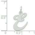 thumbnail image 4 of 14K White Gold Medium Fancy Script Initial E Charm, 4 of 4