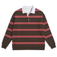 thumbnail image 3 of Ceisia Men's Vintage Waffle Knit Polo Sweater | Loose Drop-Shoulder Color Block Striped Long Sleeve Pullover Gifts, 3 of 5