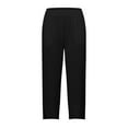 thumbnail image 3 of Huesdet Women's Capri Pants Wide Leg Plus Size Lightweight Casual Loose Sweatpants Hiking Walking(Black,S), 3 of 5