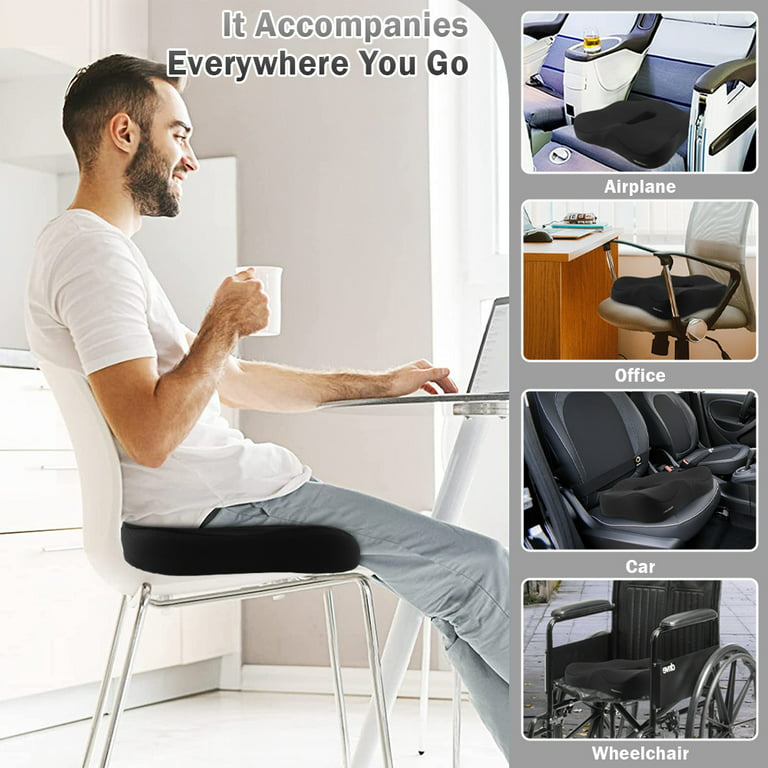 Office Chair Cushions for Back and Butt, Comfort Memory Foam Butt and  Lumbar Seat Cushion for Coccyx, Tailbone and Back Pain, Car Seat Cushion  for