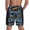 thumbnail image 4 of Uemuo Not All Those Who Wander Are Lost 2 Pattern Mens Swim Trunks Quick Dry Board Shorts with Mesh Lining, Stretch Beach Shorts Quick Dry No-Chafing Board Shorts-Small, 4 of 9