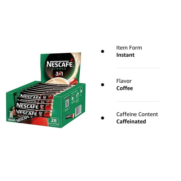 Nescafe 3 in 1 Strong Instant Coffee Single Packets 28x17g