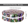 thumbnail image 6 of Soimoi 40Pcs Tribal Print Precut Fabrics Strips Roll Up 1.5 inches Cotton Jelly Rolls For Quilting - Multicolor, 6 of 9