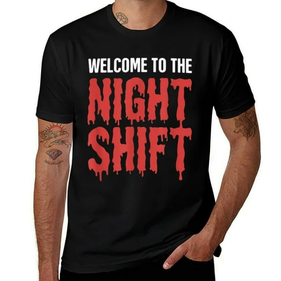 Graveyard Shift Graphic Mens T Shirts Cotton Short Sleeve T-Shirt Crew Neck Tees Casual Shirt