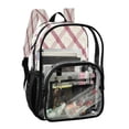 thumbnail image 2 of PVC Transparent Backpacks Clear Backpack for Travel and Outings Red and Cream Diamond Shapes, 2 of 7