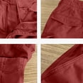 thumbnail image 5 of Havenx Hiking Military Cargo Shorts for Men with Multi Pockets Knee Length Short Stretch Solid Color Short Pants Lightweight Relaxed Fit Summer Work Wear,Red L, 5 of 6