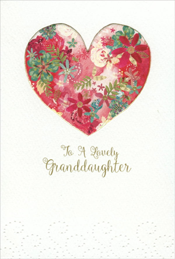 Pictura Floral Heart : Granddaughter Valentine's Day Card - Walmart.com