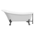 thumbnail image 4 of Edwin White High-gloss  Reversible Drain Acrylic Clawfoot Tub, 4 of 10