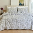 thumbnail image 4 of 4-Piece Cotton Flannel Sheet Set, Deep Pocket Fitted, Cali King, Maya Flower, 4 of 5