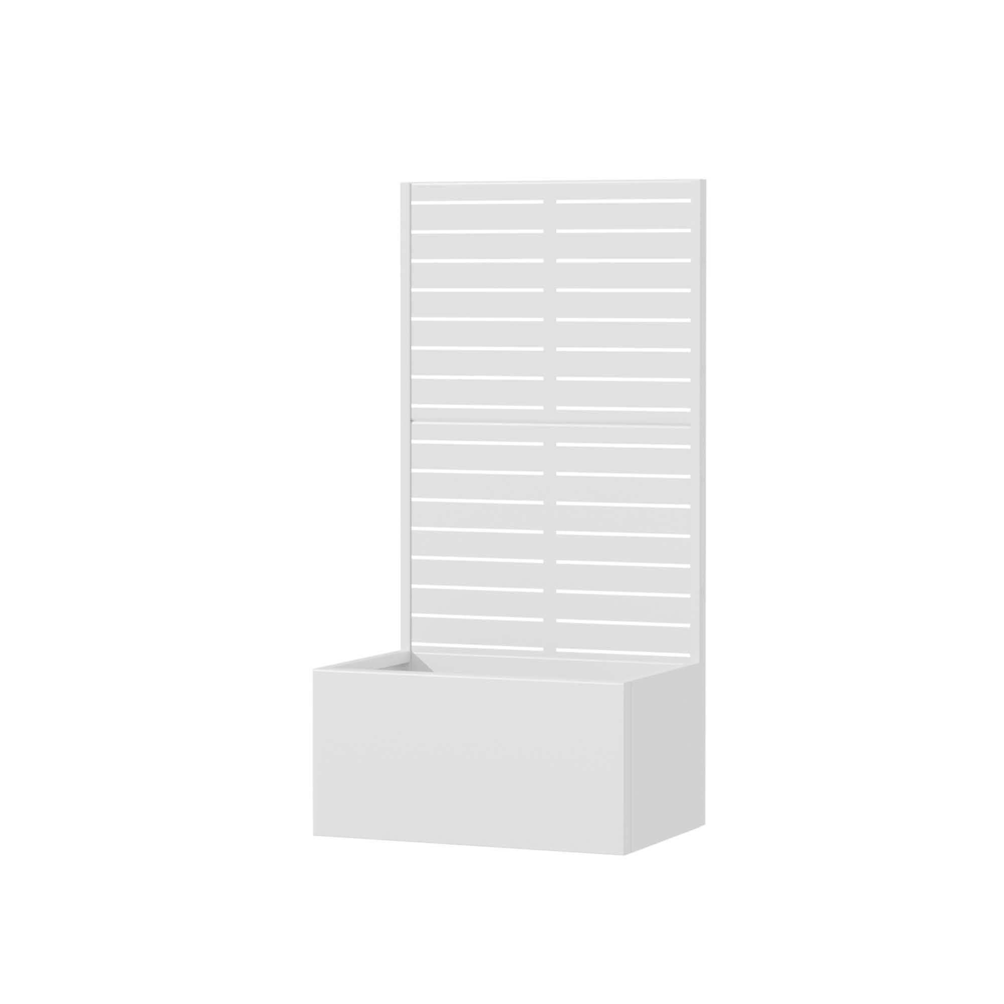 MAYEERTY 47x24x12 Inch White Metal Rectangular Planter Box with Trellis, 2 Piece Set for Outdoor Garden & Patio