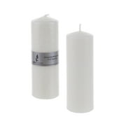 Mega Candles - Unscented 2 Inch x 6 Inch Dome Top Pressed Pillar Candle - White