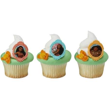Moana Cupcake Rings – 12 Piece Party Favors for Cupcakes, Cakes & Desserts