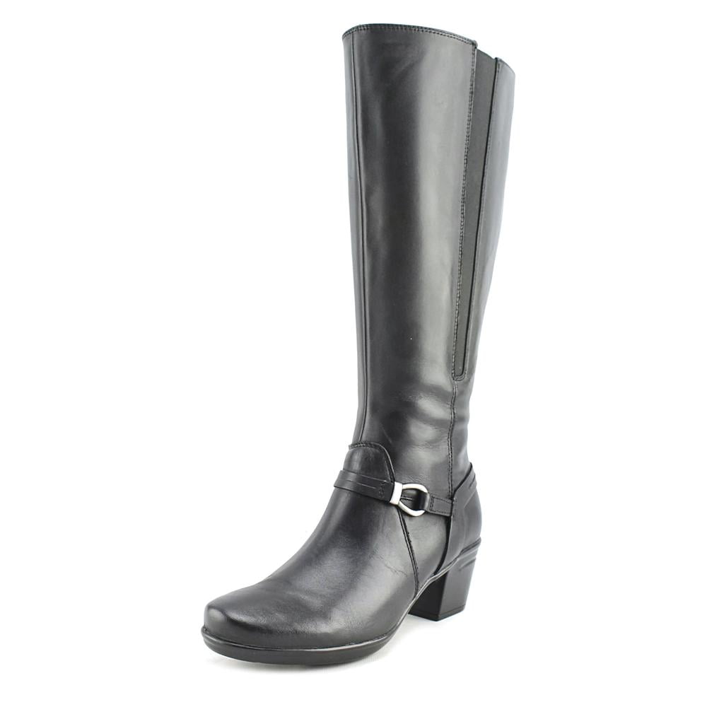 Clarks Narrative Emslie Sinai Wide Calf Women Leather Black Knee