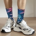 thumbnail image 6 of Cauagu Red And Blue Leaves Print Crew Socks for Women and Men,Adult Athletic Running Socks 1-Pair Sports Socks Work Gear Socks with Moisture Wicking, 6 of 6