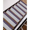 thumbnail image 3 of Grey Ripple Stair Treads Non Slip for Steps Grey Striped Simple 10 Pcs Reusable Adhesive Stair Runner Mats for Dogs Elders Carpet Treads Rugs for Staircase 8x30 In, 3 of 7
