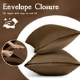 thumbnail image 2 of LIFCOM Satin Pillowcase with Envelope Closure,Queen, Brown，（2 Count）, 2 of 6