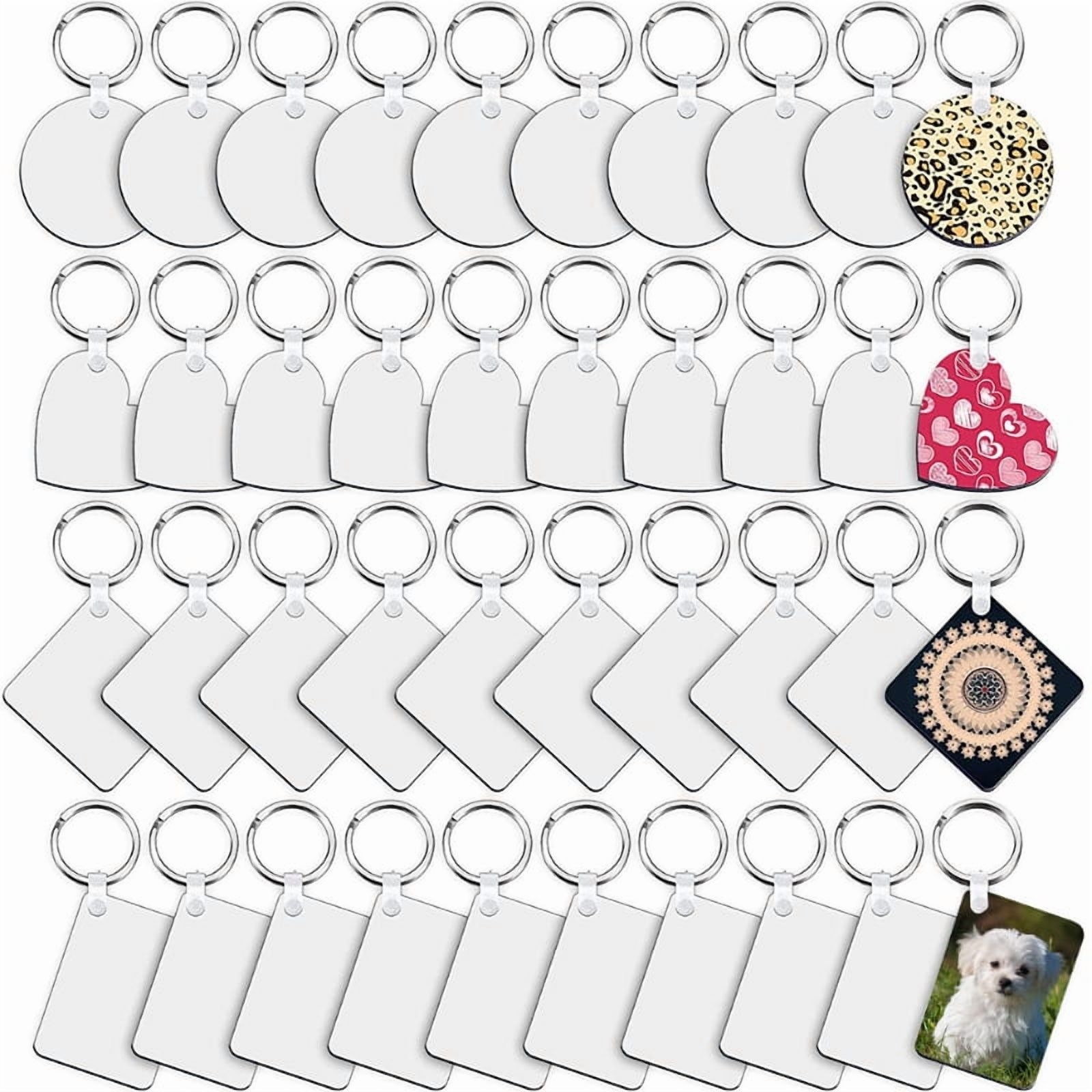 MDF Blank Keychain with for Key Ring Double-Side Printed Heat Transfer Keychain for Christmas Valentine Graduation Prese