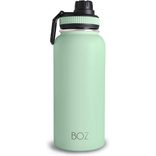 BOZ Gourde Isotherme En Acier Inoxydable XL (1 L / 32oz) Ouverture Large,  Sans BPA, Isolation Sous Vide À Double Paroi, Bouteille d'Eau 1 litre  (Verte) 