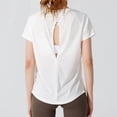 thumbnail image 6 of OSOLU Breathable O-Neck Casual T-Shirt Tshirts Tee For Women Summer Sports Wear Lightweight Comfortable Solid Color Hollow Out Design Classic Women Tops Dressy Casual, 6 of 7