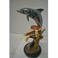 thumbnail image 6 of Nifao Dolphin with Three Turtles Outdoor Fountain Statue, Bronze Garden Water Feature Sculpture for Patio & Yard – Garden Outdoor Decor Sculpture, 23"L x 22"W x 35"H, 6 of 11