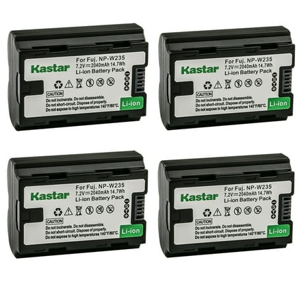 Kastar 4-Pack Battery Replacement for Fujifilm NP-W235 NPW235 Rechargeable Lithium-Ion Battery  Fujifilm BC-W235 BCW235 Charger  Fujifilm X-T5 Mirrorless Camera  Fujifilm XT5 Mirrorless Camera
