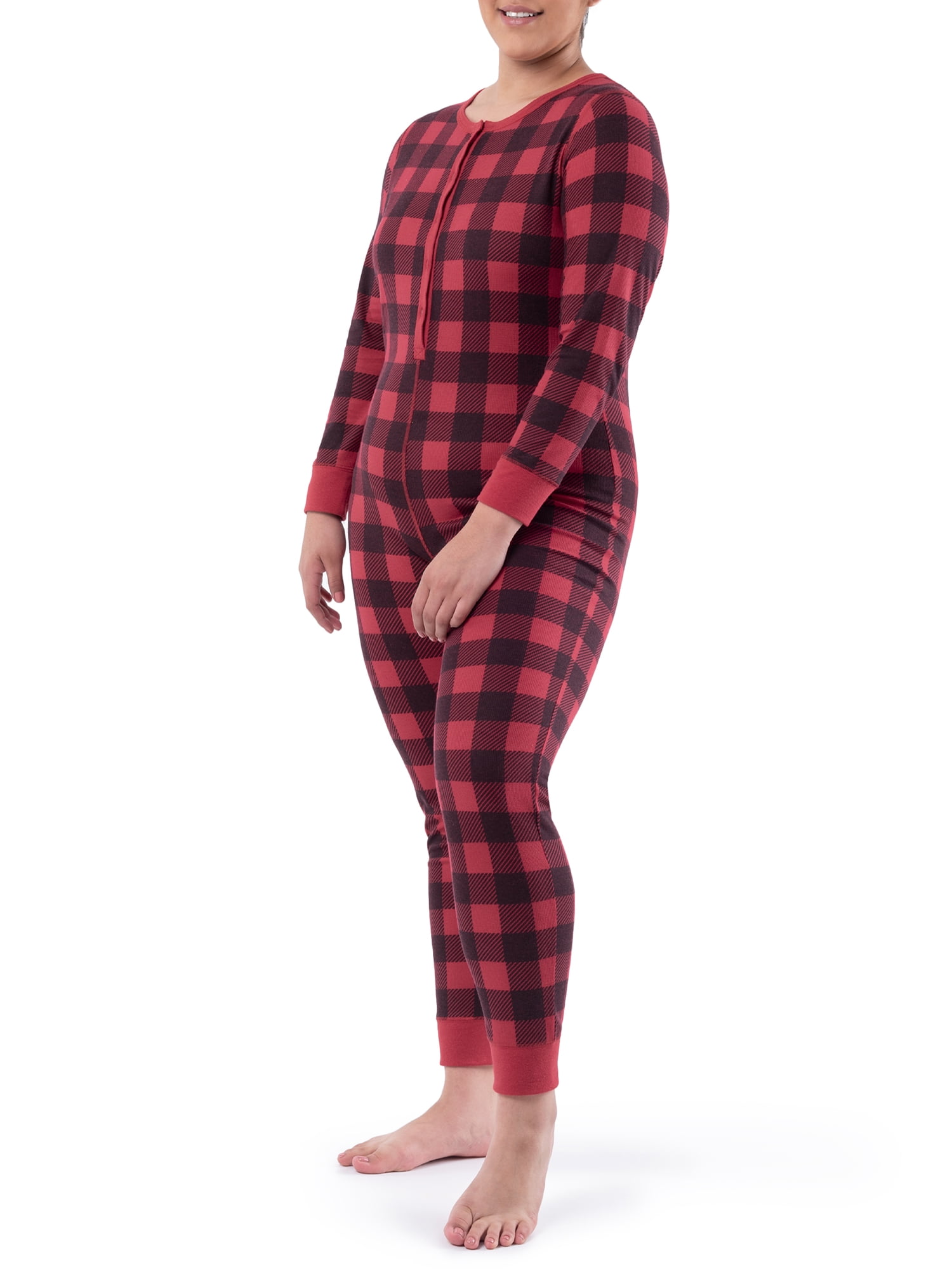 Fruit of the Loom Women's and Women's Plus Long Underwear Waffle Thermal Union Suit