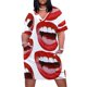 thumbnail image 2 of Vestido de fiesta con bolsillos sueltos y labios rojos para mujer, elegante y chic, para boda y noche, verano 2025., 2 of 7