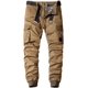 thumbnail image 1 of Pantalones cargo para hombre con múltiples bolsillos militares de combate Ripstop con puño acanalado Caqui 34 Caqui 34 Xishao ropa, 1 of 2