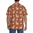 thumbnail image 5 of Xecao offers the Cute Poodle Dog for Men's Casual Short-sleeved Shirt, a button-up collared shirt with a pocket, perfect for beach vacations and yacht travel in the 4X-Large size., 5 of 7