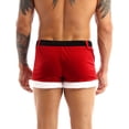 thumbnail image 4 of ZDHOOR Mens Santa Claus Costume Christmas Flannel Boxer Shorts Red-A XL, 4 of 7