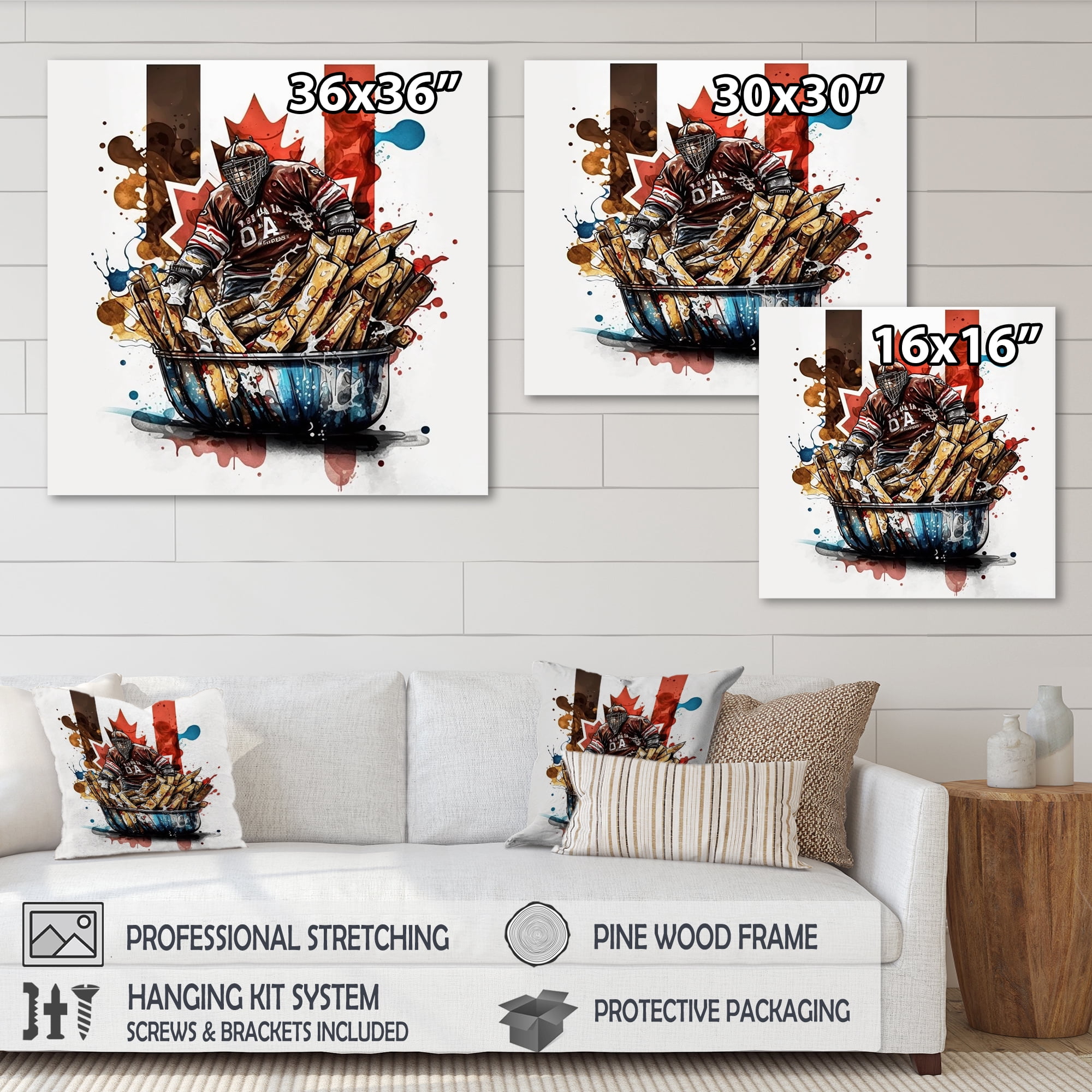 Designart Goal Tender In Poutine I Canvas Wall Art