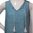 thumbnail image 2 of Lands End Women Size Small (6-8) Petite, Sleeveless Front Tie Top, Aqua Stripe, 2 of 4