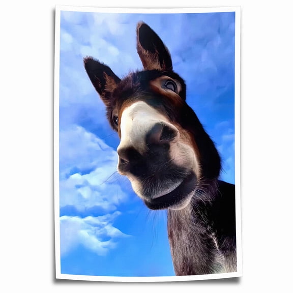 Donkey Canvas Prints Wall Art Decor Animals Poster Artwork for Living Bathroom Wall Decoration - 24x36 inches Unframed