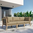 thumbnail image 2 of Lounge Sofa, Brown Natural, Teak Wood, Outdoor Patio Balcony Cafe Bistro Garden Hospitality Restaurant, Modern Contemporary HB34449, 2 of 11