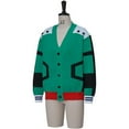 thumbnail image 2 of Men's Green Midoriya Knit Izuku Cardigan - Casual Open-Front Jacket Sweater, 2 of 7