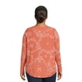 thumbnail image 4 of Terry & Sky Women’s Plus Size Henley Waffle Tee with Long Sleeves, 2- Pack, 4 of 5