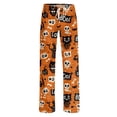 thumbnail image 5 of Womens Baggy Halloween Pajamas Pants Drawstring Lounge Joggers Spooky Print Fall 2026 Casual Sweatpants Sleepwear Loungewear Holiday Costumes,L,Yellow, 5 of 6