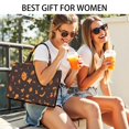 thumbnail image 5 of Large Capacity Tote Bag,Halloween Spooky Icons on Dark Pattern Handbag Fashion Luxury Tote Bag,15.7"x13"x 5.1" Inches,Laptop Compatible, 5 of 6