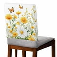 thumbnail image 2 of Yellow Daisy Flower Chair Covers Set of 8 Butterfly Chair Back Covers Stretch Removable Washable Slipcovers Protector for Dining Room Kitchen Party Decor, 2 of 5
