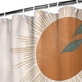 thumbnail image 3 of Brown Boho Sun, Moon and Plant Pattern Shower Curtain 36"x72" ,Bathroom Decorative Shower Curtains Set with 12 Hooks,Modern Waterproof Washable Shower Curtain, 3 of 6
