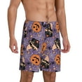 thumbnail image 2 of Sikiie Vintage Halloween Black Cat Mens Pajama Shorts, Lounge Pant, Men's shorts，Sleep Pj Shorts for Men-3X-Large, 2 of 6